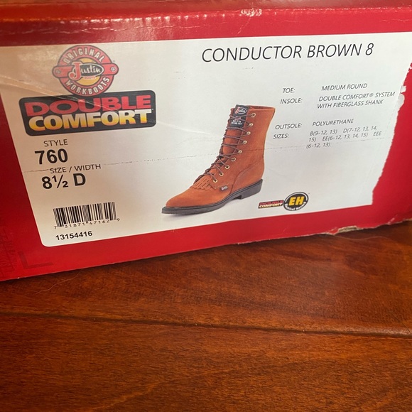 Justin Conductor Brown 8 Boots - Picture 2 of 5